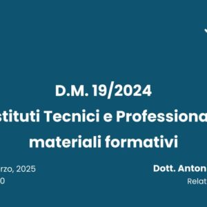 D.M. 19 Istituti Tecnici e Professionali